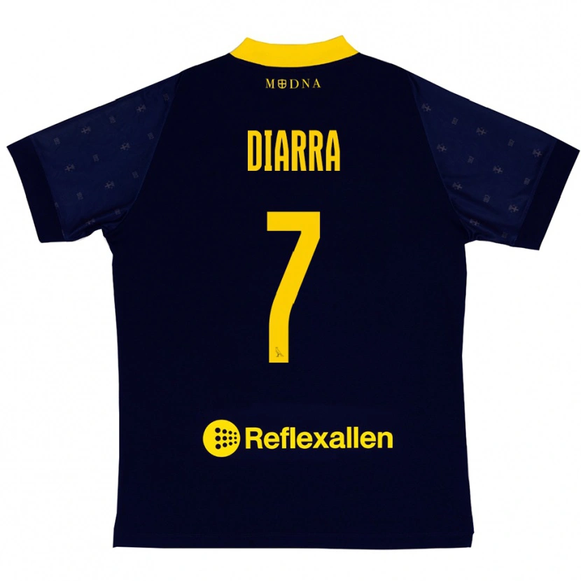 Danxen Kvinder Jordan Diarra #7 Mørkeblå Gul Udebane Spillertrøjer 2025/26 Trøje T-Shirt