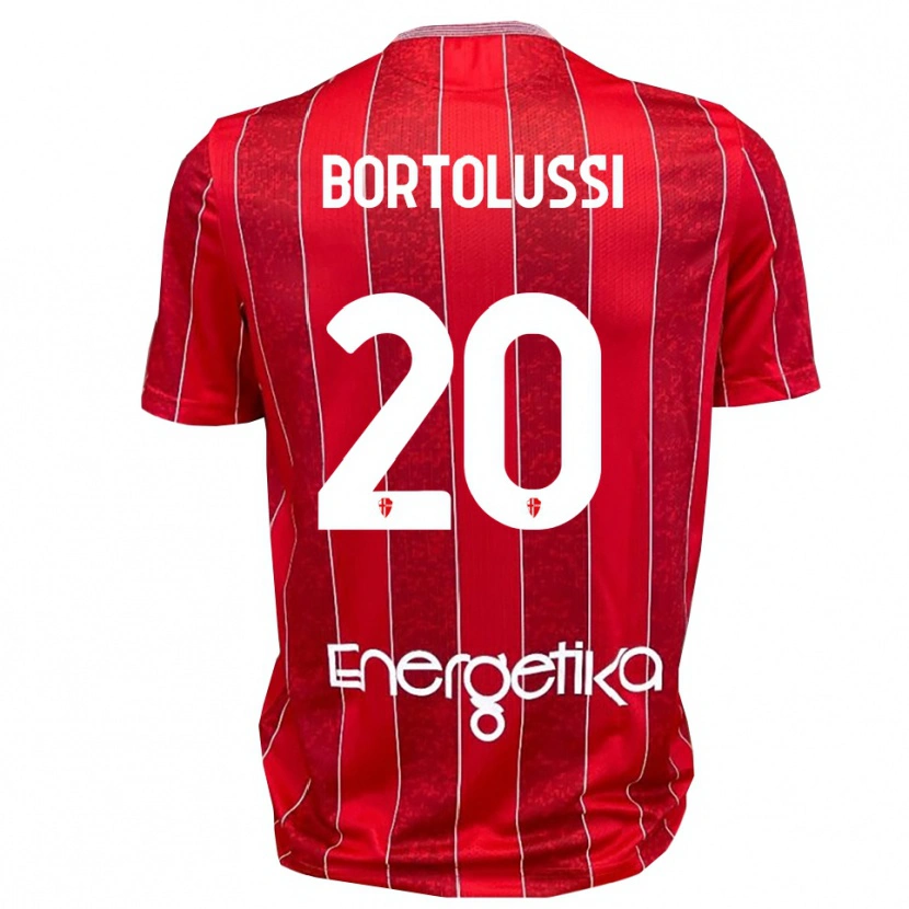 Danxen Kvinder Mattia Bortolussi #20 Rød Hvid Udebane Spillertrøjer 2025/26 Trøje T-Shirt