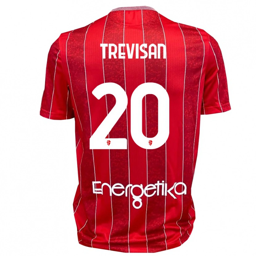Danxen Kvinder Francesco Trevisan #20 Rød Hvid Udebane Spillertrøjer 2025/26 Trøje T-Shirt
