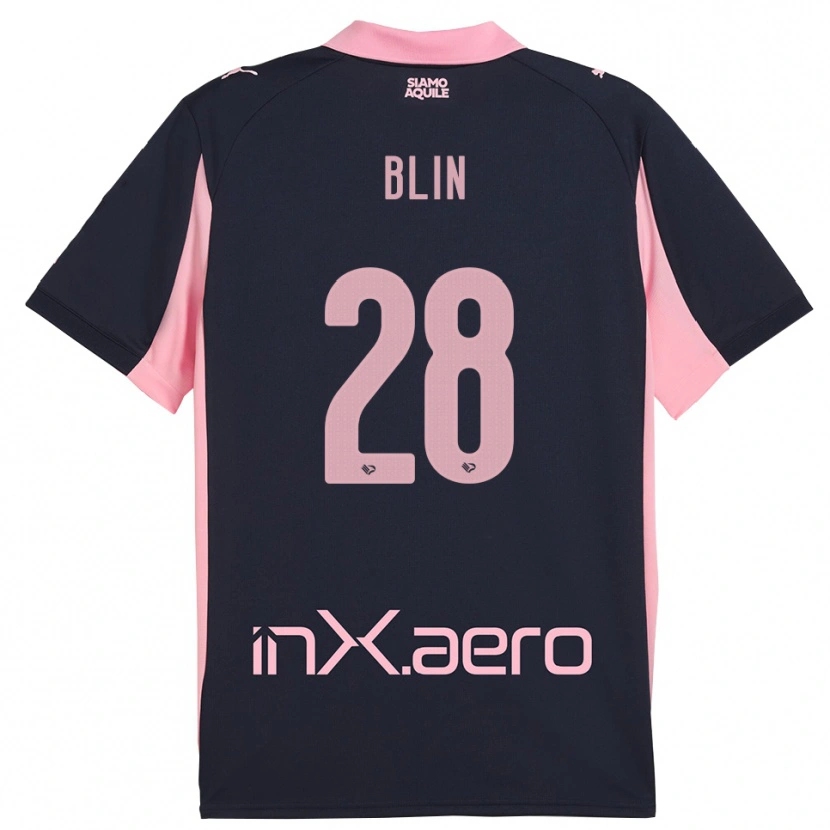 Danxen Kvinder Alexis Blin #28 Mørkeblå Pink Udebane Spillertrøjer 2025/26 Trøje T-Shirt