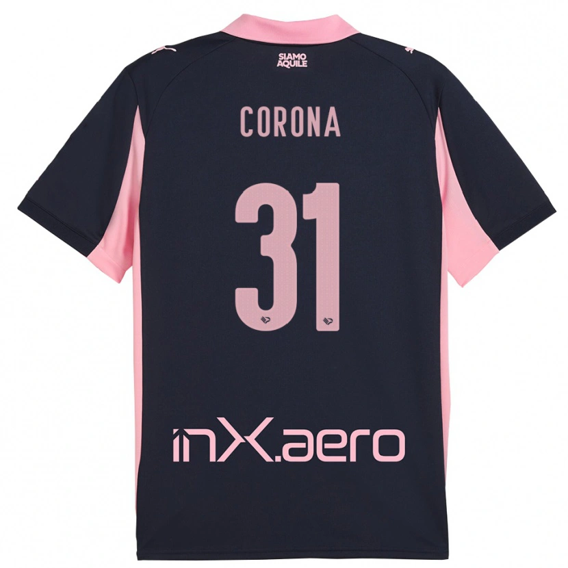 Danxen Kvinder Giacomo Corona #31 Mørkeblå Pink Udebane Spillertrøjer 2025/26 Trøje T-Shirt
