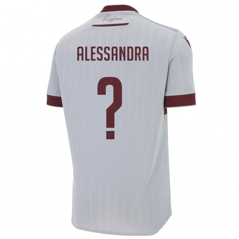 Danxen Kvinder Sacchi Alessandra #0 Burgunder Hvid Udebane Spillertrøjer 2025/26 Trøje T-Shirt