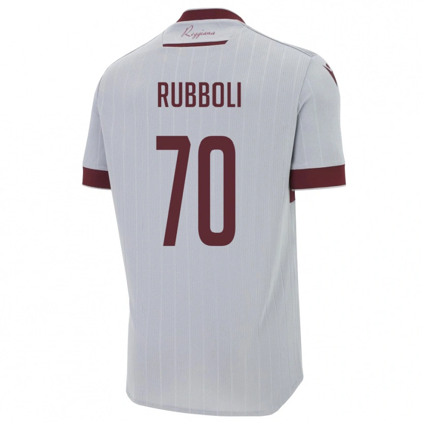 Danxen Kvinder Lorenzo Rubboli #70 Burgunder Hvid Udebane Spillertrøjer 2025/26 Trøje T-Shirt