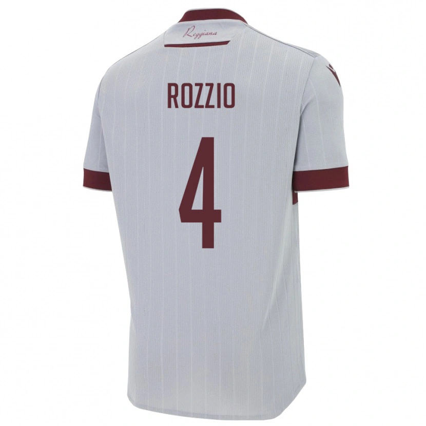 Danxen Kvinder Paolo Rozzio #4 Burgunder Hvid Udebane Spillertrøjer 2025/26 Trøje T-Shirt