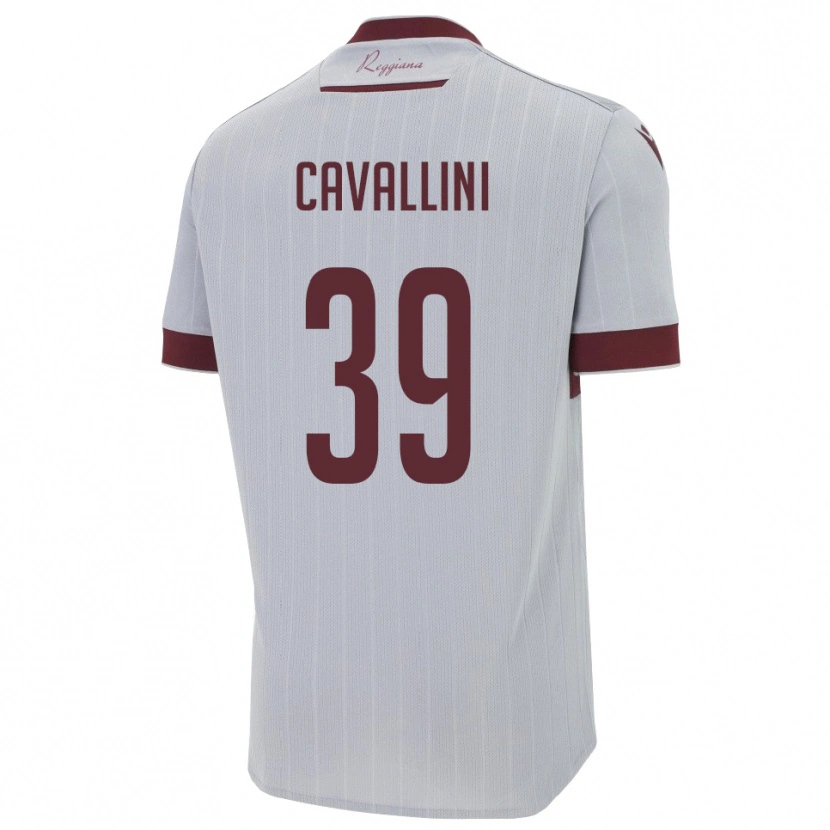 Danxen Kvinder Giacomo Cavallini #39 Burgunder Hvid Udebane Spillertrøjer 2025/26 Trøje T-Shirt