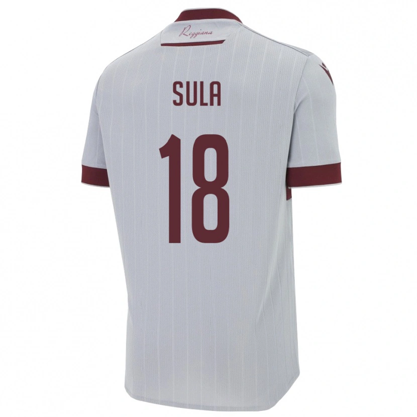 Danxen Kvinder Joel Sula #18 Burgunder Hvid Udebane Spillertrøjer 2025/26 Trøje T-Shirt