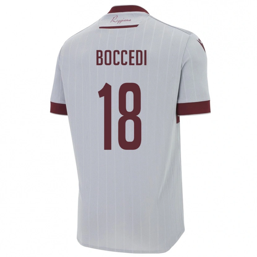 Danxen Kvinder Alessandro Boccedi #18 Burgunder Hvid Udebane Spillertrøjer 2025/26 Trøje T-Shirt