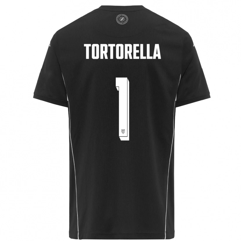 Danxen Kvinder Diego Tortorella #1 Sort Hvid Udebane Spillertrøjer 2025/26 Trøje T-Shirt
