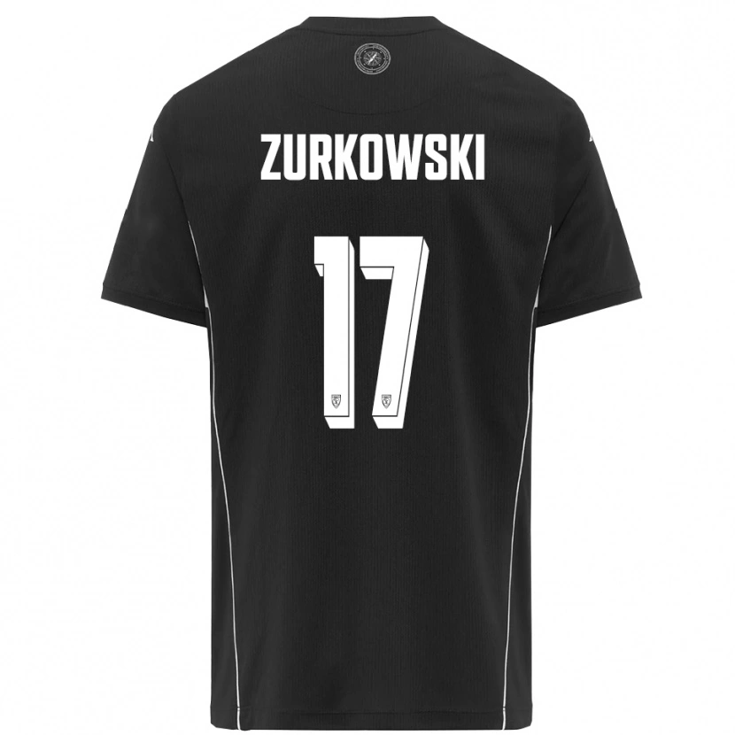 Danxen Kvinder Szymon Żurkowski #17 Sort Hvid Udebane Spillertrøjer 2025/26 Trøje T-Shirt