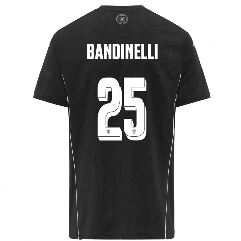 Danxen Kvinder Filippo Bandinelli #25 Sort Hvid Udebane Spillertrøjer 2025/26 Trøje T-Shirt
