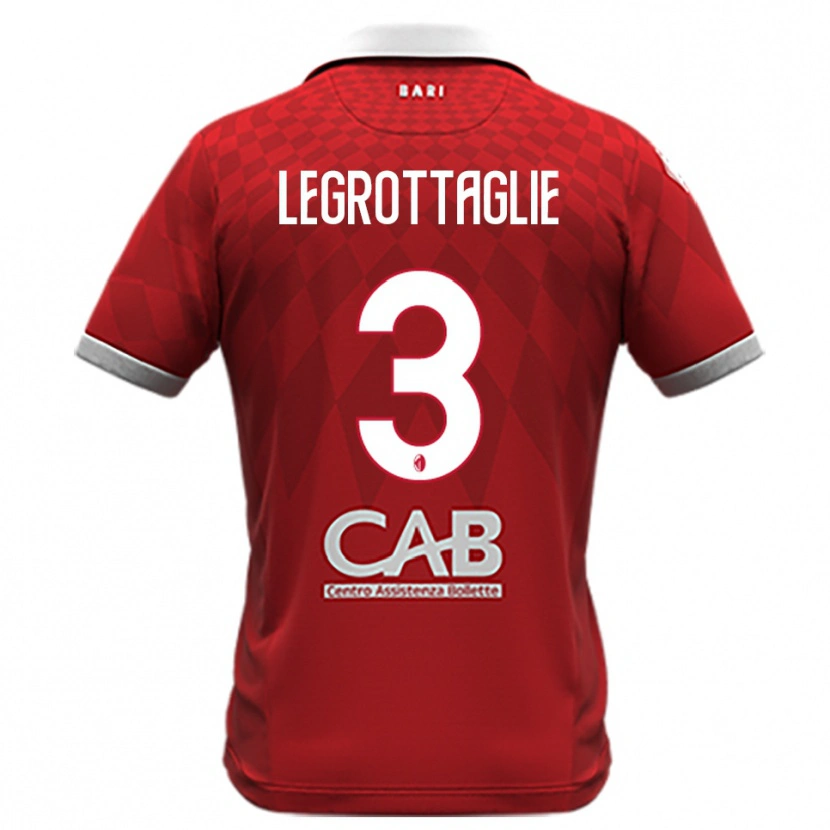 Danxen Kvinder Umberto Legrottaglie #3 Rød Hvid Udebane Spillertrøjer 2025/26 Trøje T-Shirt