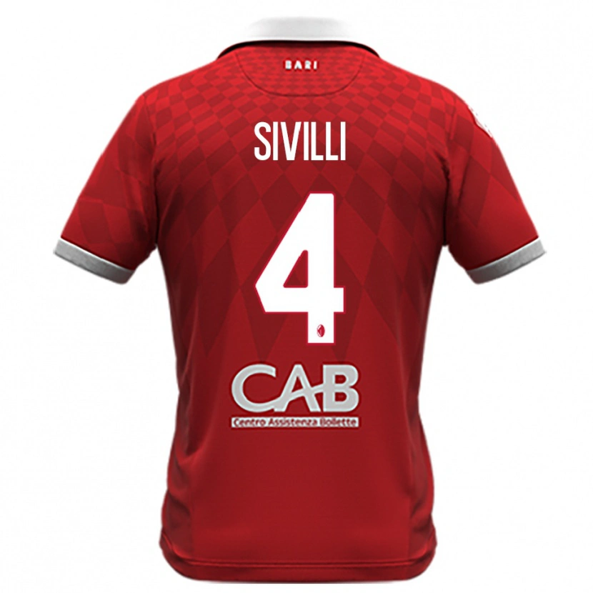 Danxen Kvinder Federico Sivilli #4 Rød Hvid Udebane Spillertrøjer 2025/26 Trøje T-Shirt