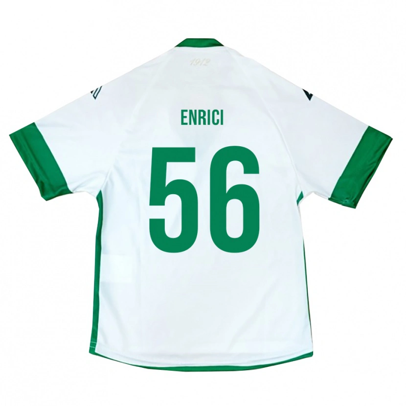 Danxen Kvinder Patrick Enrici #56 Hvid Grøn Blå Udebane Spillertrøjer 2025/26 Trøje T-Shirt