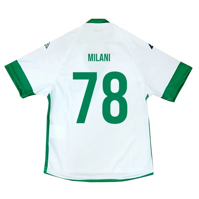 Danxen Kvinder Alessandro Milani #78 Hvid Grøn Blå Udebane Spillertrøjer 2025/26 Trøje T-Shirt