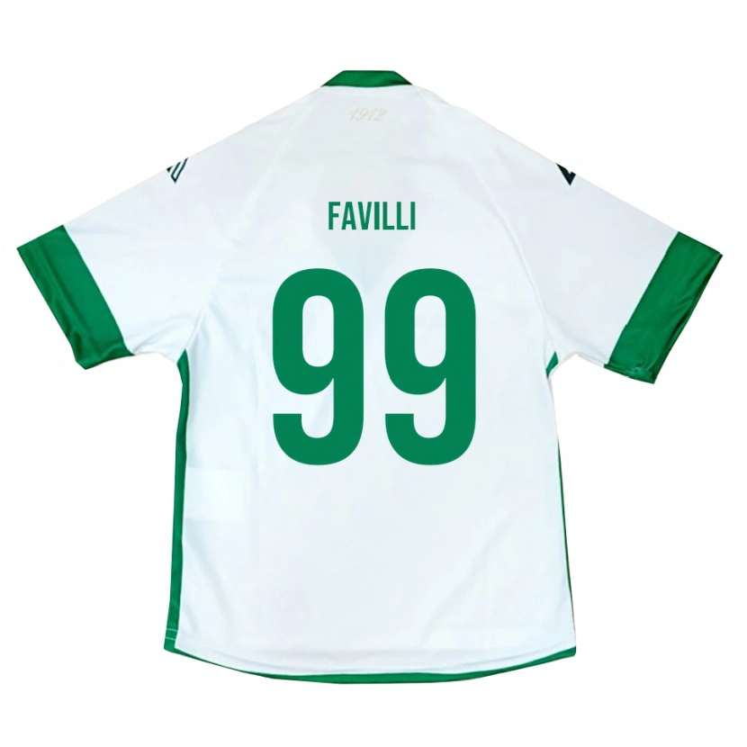 Danxen Kvinder Andrea Favilli #99 Hvid Grøn Blå Udebane Spillertrøjer 2025/26 Trøje T-Shirt