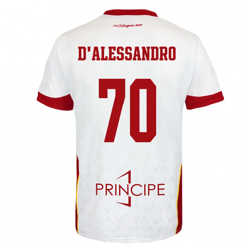 Danxen Kvinder Marco D'alessandro #70 Hvid Rød Udebane Spillertrøjer 2025/26 Trøje T-Shirt