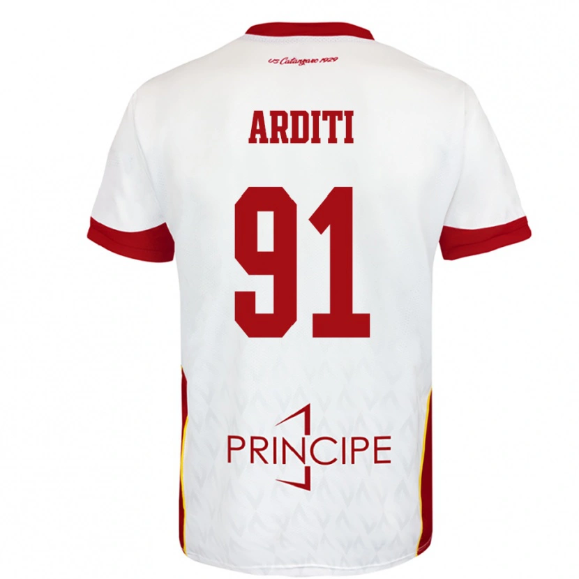 Danxen Kvinder Gabriel Arditi #91 Hvid Rød Udebane Spillertrøjer 2025/26 Trøje T-Shirt