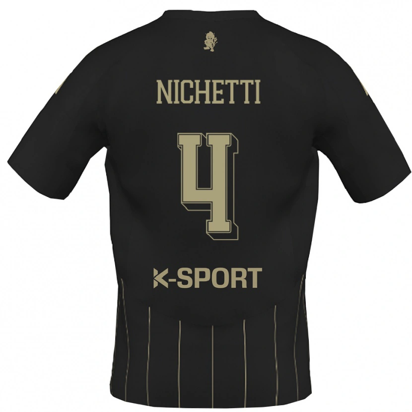 Danxen Kvinder Marco Nichetti #4 Grå Hvid Udebane Spillertrøjer 2025/26 Trøje T-Shirt