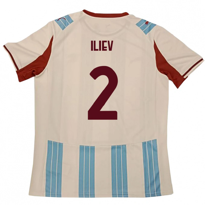 Danxen Kvinder Mario Iliev #2 Lyseblå Hvid Udebane Spillertrøjer 2025/26 Trøje T-Shirt