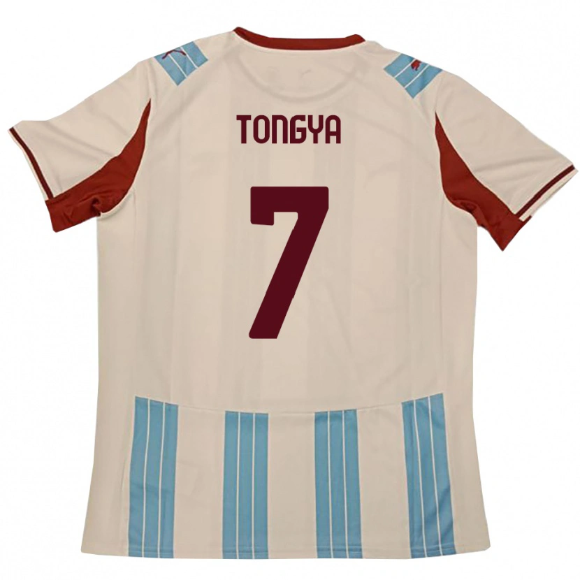 Danxen Kvinder Franco Tongya #7 Lyseblå Hvid Udebane Spillertrøjer 2025/26 Trøje T-Shirt