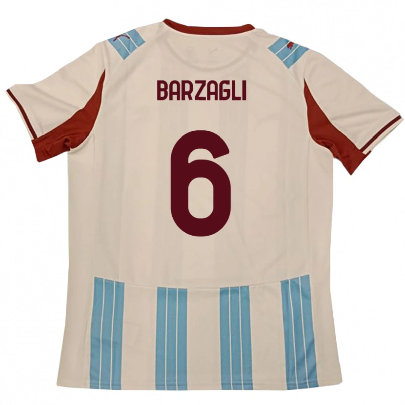 Danxen Kvinder Gabriele Barzagli #6 Lyseblå Hvid Udebane Spillertrøjer 2025/26 Trøje T-Shirt