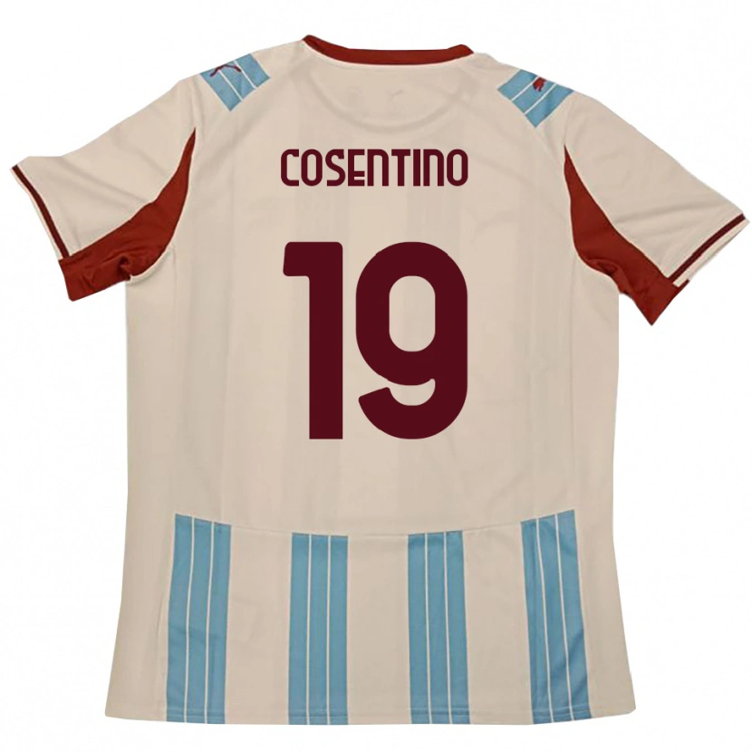 Danxen Kvinder Aldo Cosentino #19 Lyseblå Hvid Udebane Spillertrøjer 2025/26 Trøje T-Shirt