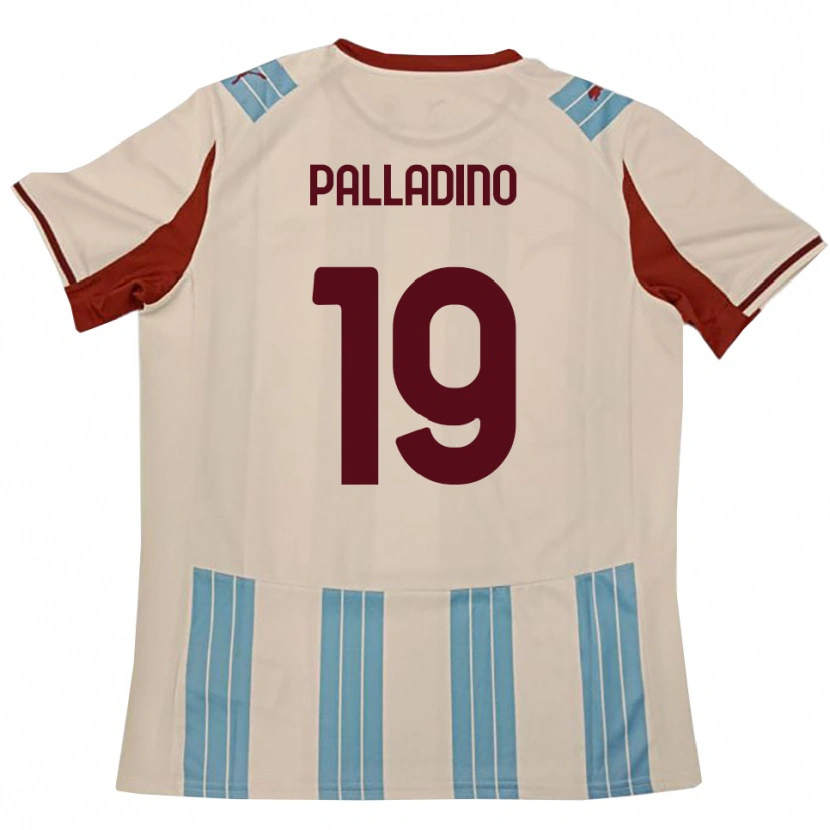 Danxen Kvinder Alfonso Palladino #19 Lyseblå Hvid Udebane Spillertrøjer 2025/26 Trøje T-Shirt