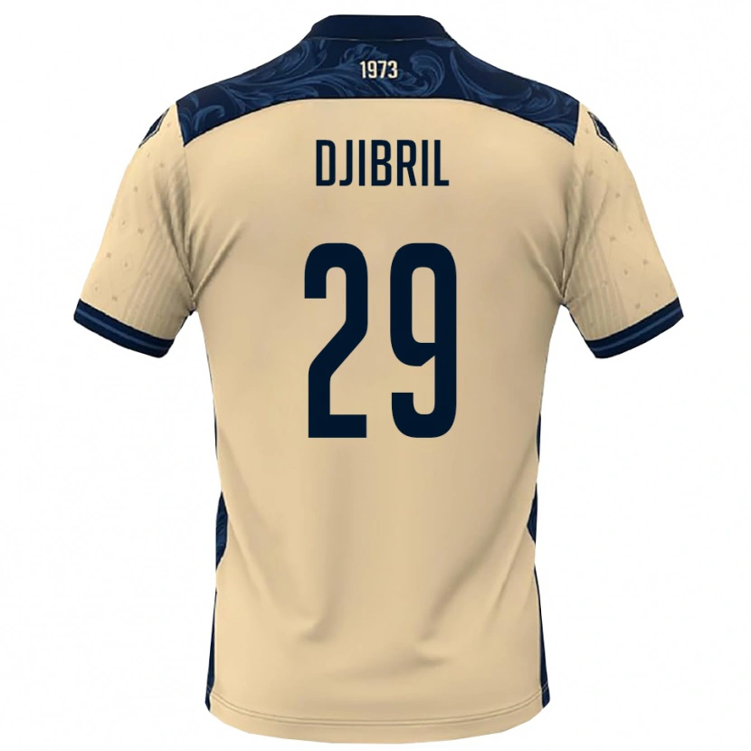 Danxen Kvinder Akim Djibril #29 Hvid Mørkeblå Udebane Spillertrøjer 2025/26 Trøje T-Shirt