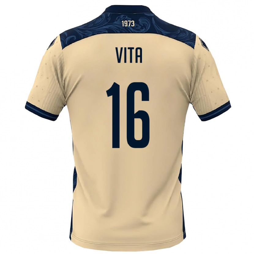 Danxen Kvinder Alessio Vita #16 Hvid Mørkeblå Udebane Spillertrøjer 2025/26 Trøje T-Shirt