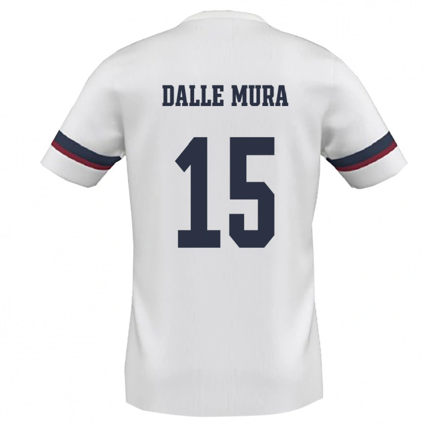 Danxen Kvinder Christian Dalle Mura #15 Hvid Rød Udebane Spillertrøjer 2025/26 Trøje T-Shirt