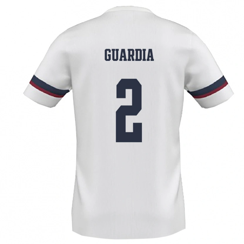 Danxen Kvinder Mathias Guardia #2 Hvid Rød Udebane Spillertrøjer 2025/26 Trøje T-Shirt