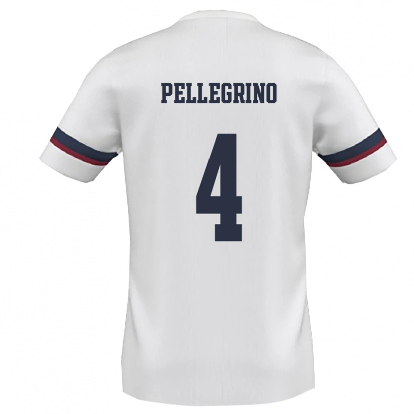 Danxen Kvinder Francesco Pellegrino #4 Hvid Rød Udebane Spillertrøjer 2025/26 Trøje T-Shirt