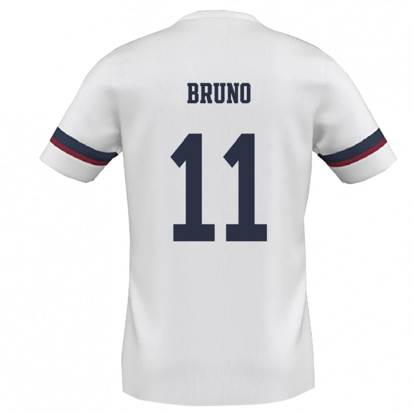 Danxen Kvinder Niccolò Bruno #11 Hvid Rød Udebane Spillertrøjer 2025/26 Trøje T-Shirt