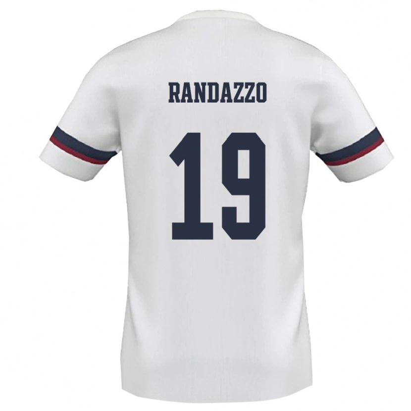 Danxen Kvinder Alessandro Randazzo #19 Hvid Rød Udebane Spillertrøjer 2025/26 Trøje T-Shirt
