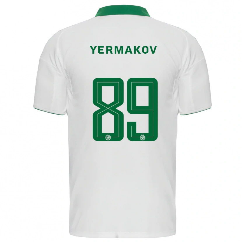 Danxen Kvinder Georgiy Yermakov #89 Hvid Grøn Udebane Spillertrøjer 2025/26 Trøje T-Shirt