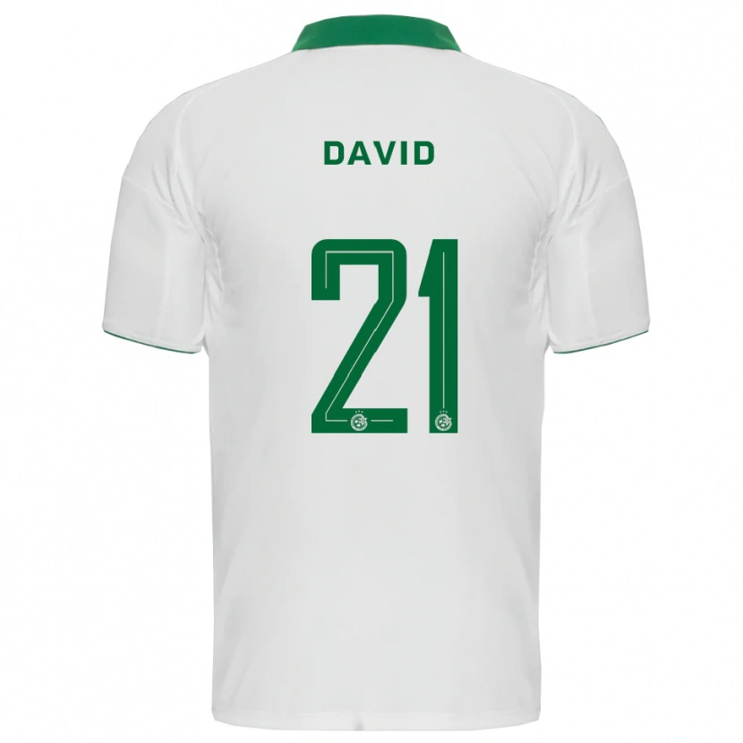 Danxen Kvinder Dean David #21 Hvid Grøn Udebane Spillertrøjer 2025/26 Trøje T-Shirt