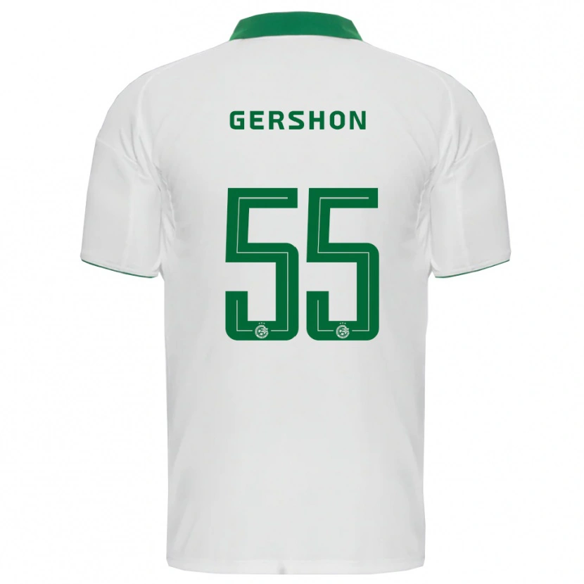 Danxen Kvinder Rami Gershon #55 Hvid Grøn Udebane Spillertrøjer 2025/26 Trøje T-Shirt