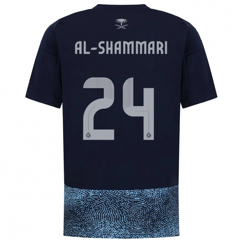 Danxen Kvinder Mansour Al-Shammari #24 Mørkeblå Lyseblå Udebane Spillertrøjer 2025/26 Trøje T-Shirt