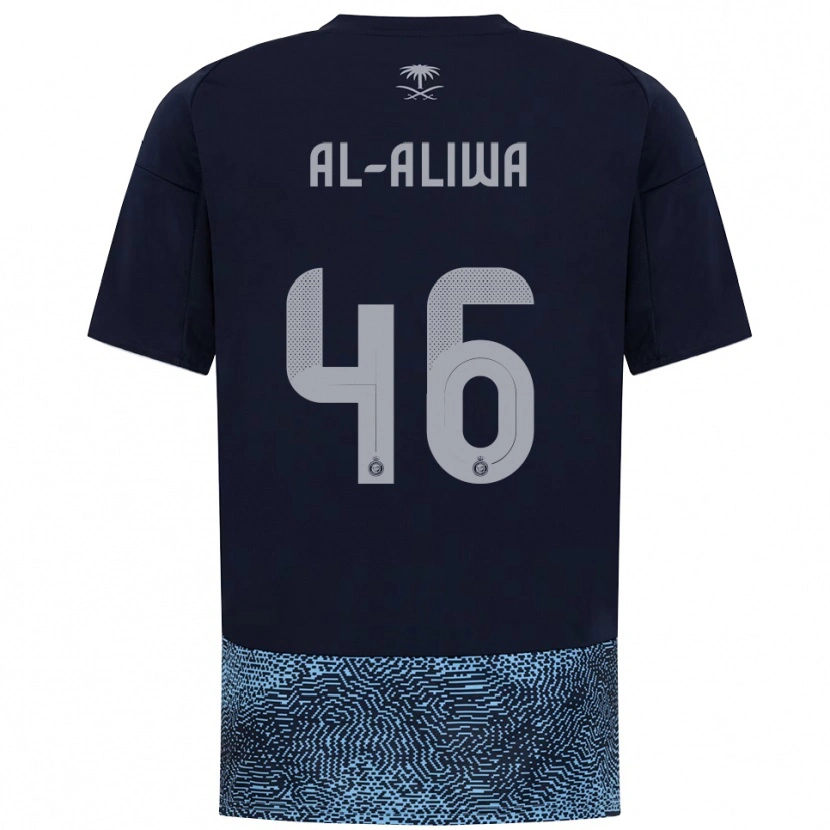 Danxen Kvinder Abdulaziz Al-Aliwa #46 Mørkeblå Lyseblå Udebane Spillertrøjer 2025/26 Trøje T-Shirt