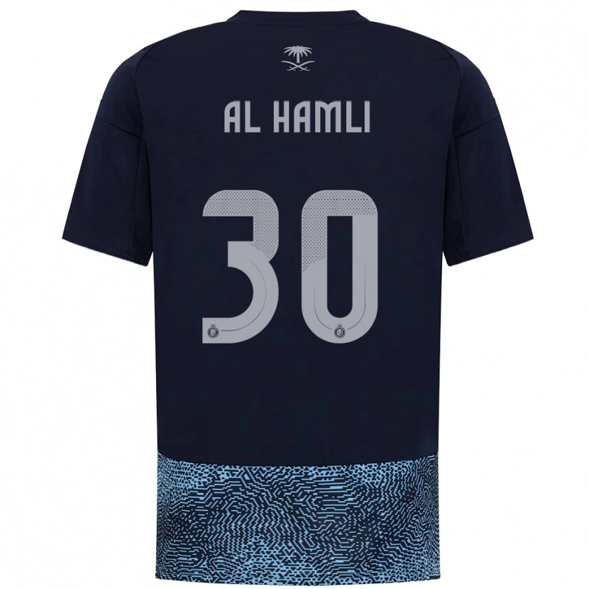 Danxen Kvinder Noura Al-Hamli #30 Mørkeblå Lyseblå Udebane Spillertrøjer 2025/26 Trøje T-Shirt