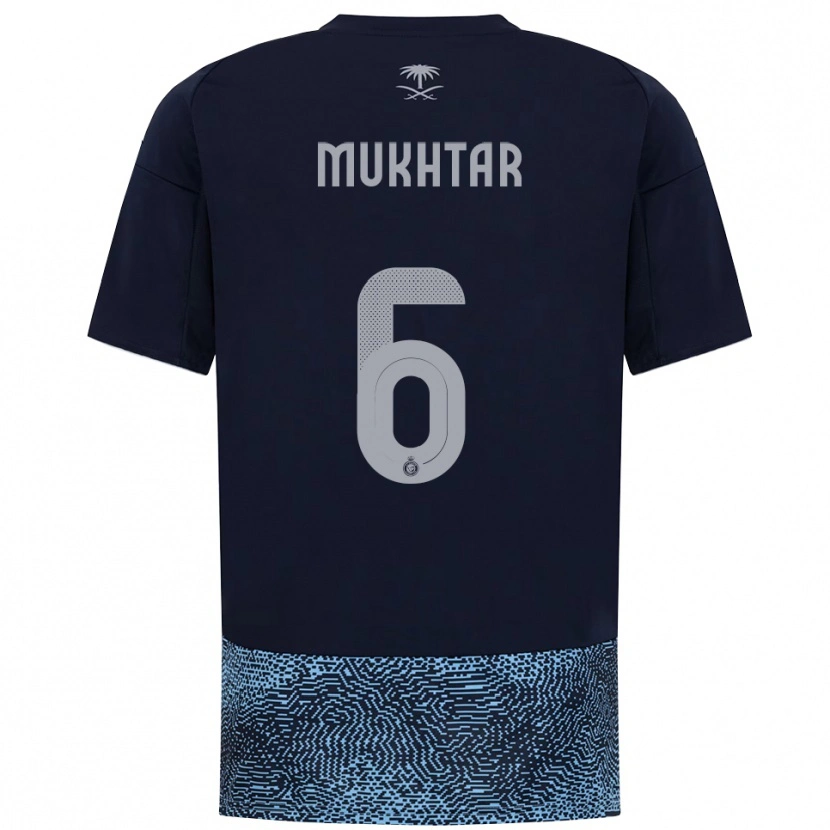 Danxen Kvinder Mukhtar Ali #6 Mørkeblå Lyseblå Udebane Spillertrøjer 2025/26 Trøje T-Shirt