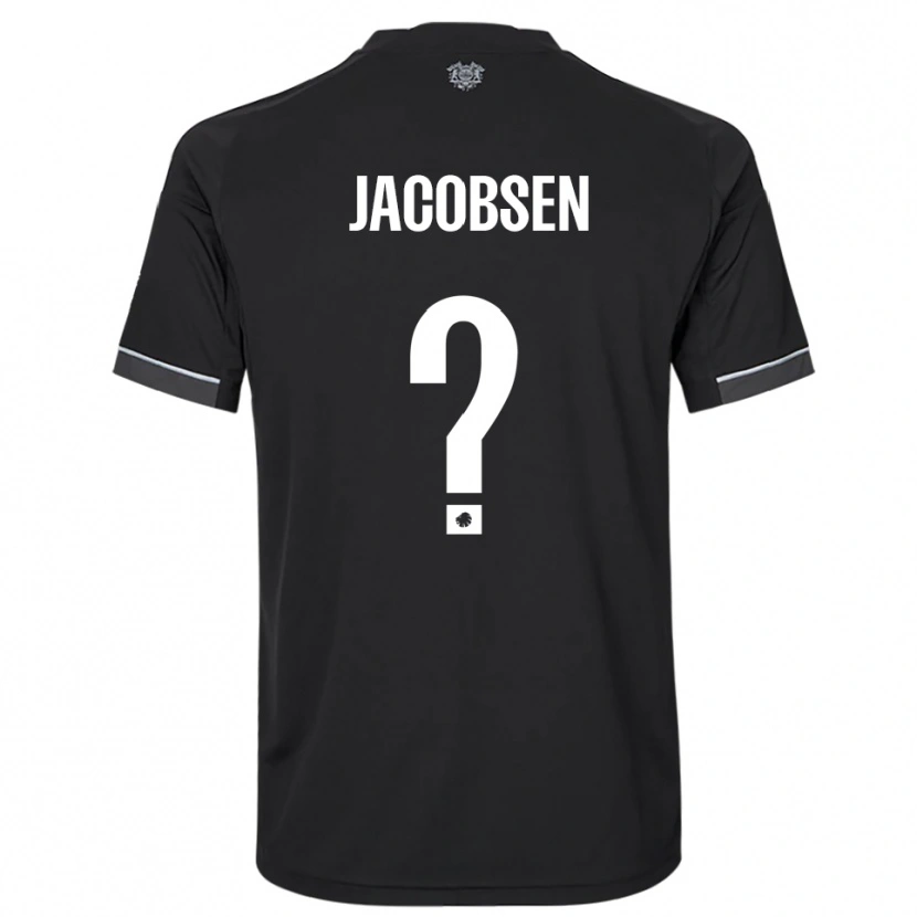 Danxen Kvinder Holger Jacobsen #0 Sort Hvid Udebane Spillertrøjer 2025/26 Trøje T-Shirt