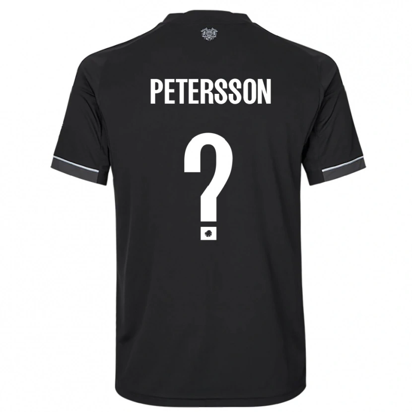 Danxen Kvinder Oliver Petersson #0 Sort Hvid Udebane Spillertrøjer 2025/26 Trøje T-Shirt