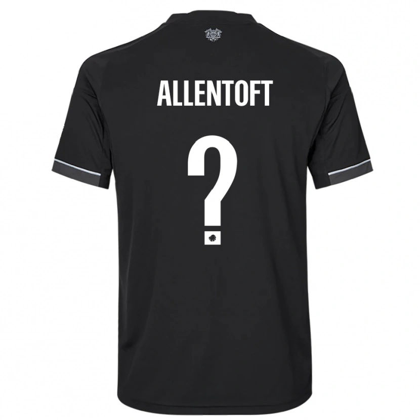 Danxen Kvinder Philip Allentoft #0 Sort Hvid Udebane Spillertrøjer 2025/26 Trøje T-Shirt