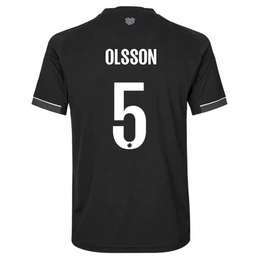 Danxen Kvinder Cornelius Olsson #5 Sort Hvid Udebane Spillertrøjer 2025/26 Trøje T-Shirt
