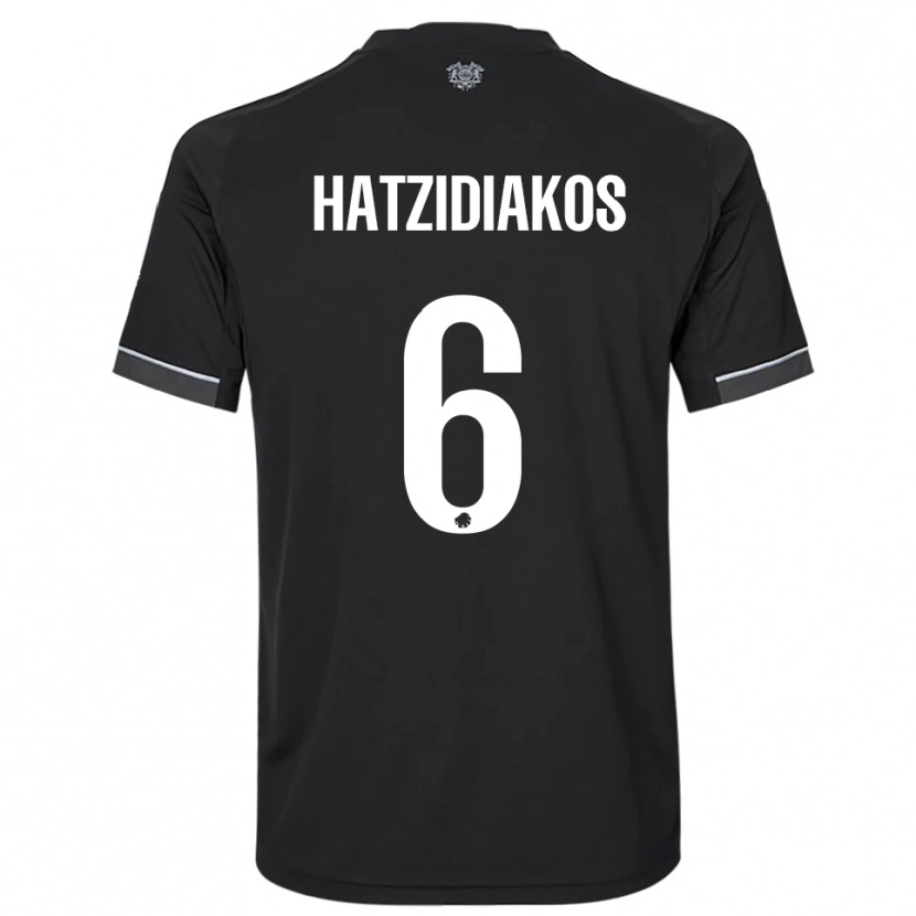 Danxen Kvinder Pantelis Hatzidiakos #6 Sort Hvid Udebane Spillertrøjer 2025/26 Trøje T-Shirt