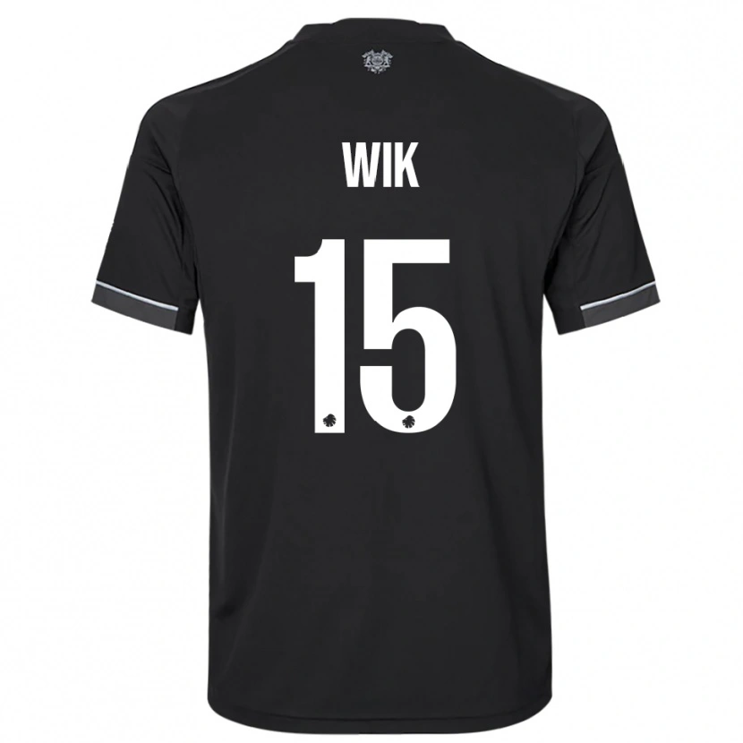 Danxen Kvinder Viktoria Wik #15 Sort Hvid Udebane Spillertrøjer 2025/26 Trøje T-Shirt