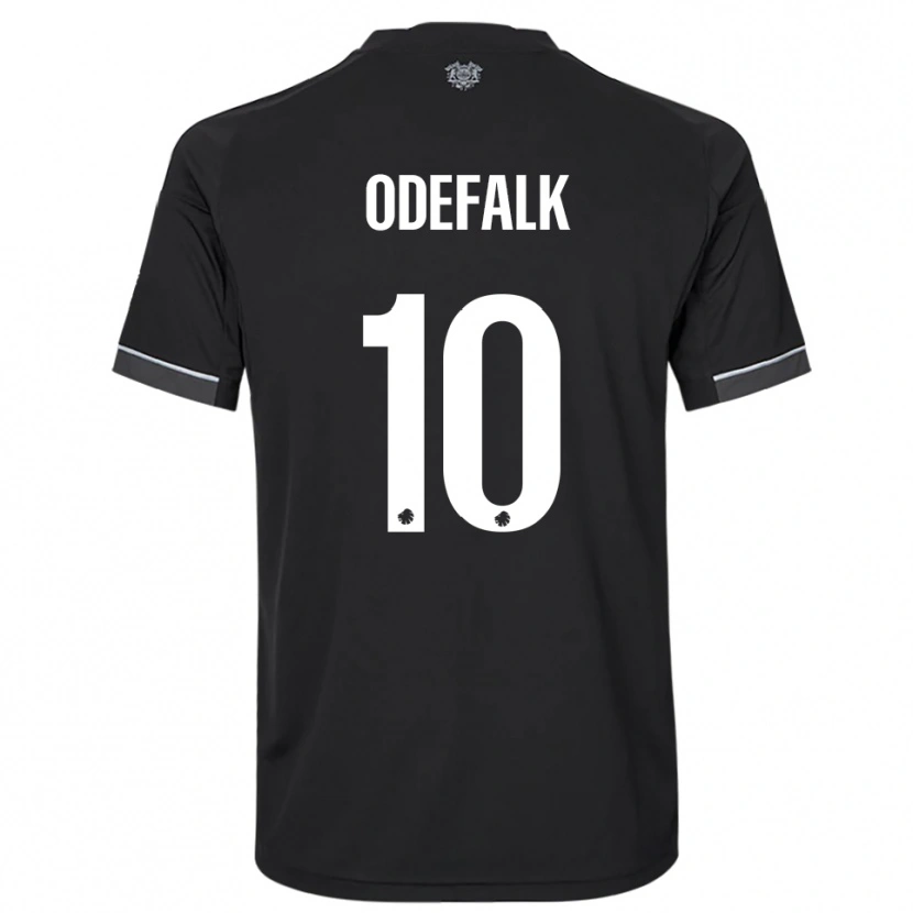 Danxen Kvinder Alexander Odefalk #10 Sort Hvid Udebane Spillertrøjer 2025/26 Trøje T-Shirt