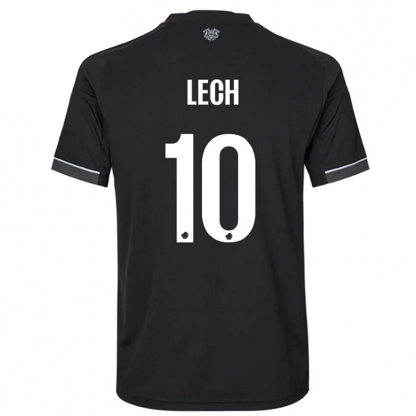 Danxen Kvinder Josephine Lech #10 Sort Hvid Udebane Spillertrøjer 2025/26 Trøje T-Shirt