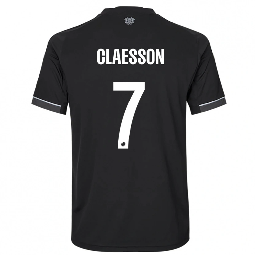 Danxen Kvinder Viktor Claesson #7 Sort Hvid Udebane Spillertrøjer 2025/26 Trøje T-Shirt